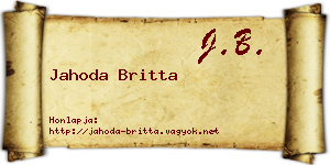 Jahoda Britta névjegykártya